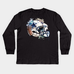 Dallas Cowboys Colorful Helmet Kids Long Sleeve T-Shirt